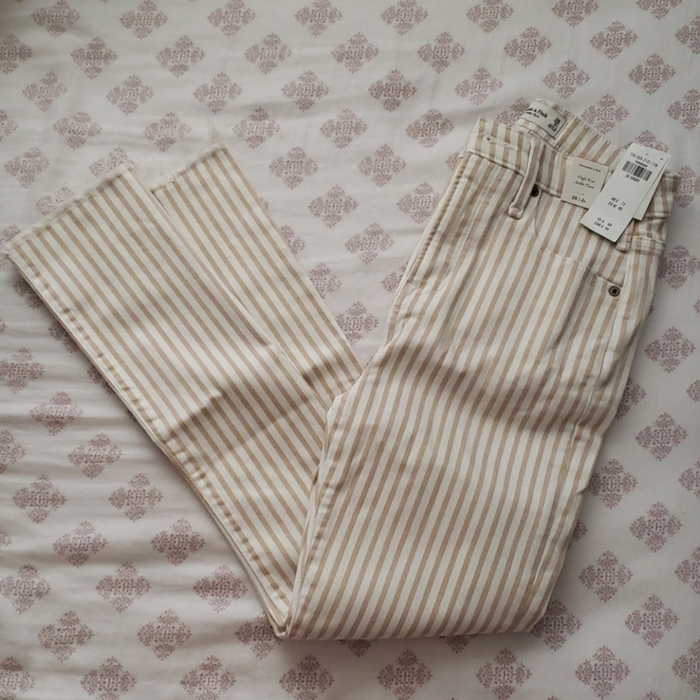 A&F High Rise Ankle Flare Jeans
